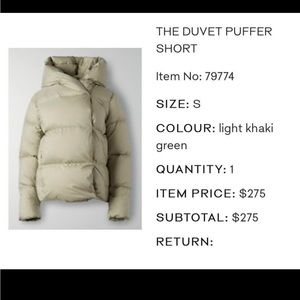 The duvet puffer short by Babaton